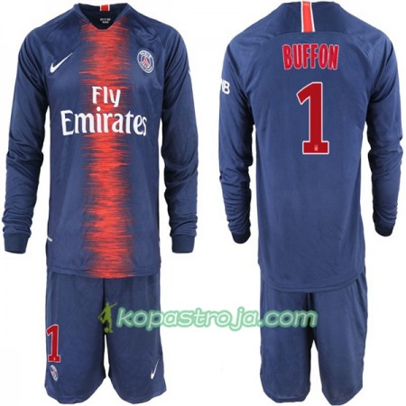 Billiga Fotbollströjor Paris Saint-Germain Buffon 1 Barn Hemma tröja 2018/19 Långärmad